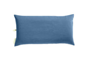 The NEMO Equipment Fillo™ Elite Wide Ultralight Backpacking Pillow features PrimaLoft® insulation, a blue rectangular shape, and a small left-side tag—ideal for ultralight adventures against a clean white background.